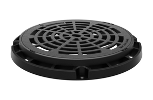 ACO Strassenrost Ø 60cm,  mit Flanschfussrahmen