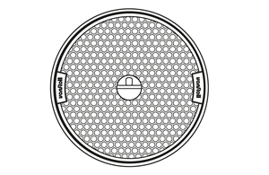 Gussdeckel bis 5 t. mit Handgriff  Ø 50 cm