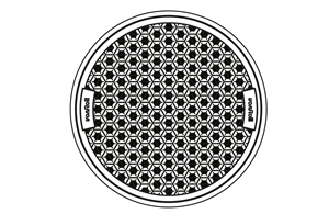 Gussrost gelocht, 1 t. Ø 60 cm mit Riegel
