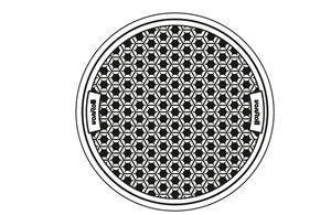 Gussrost gelocht, verriegelt Ø 50 cm Kl. B125