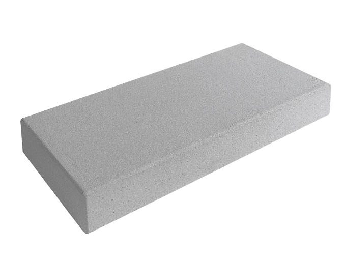 Blocktritte grau glatt, gefast, voll