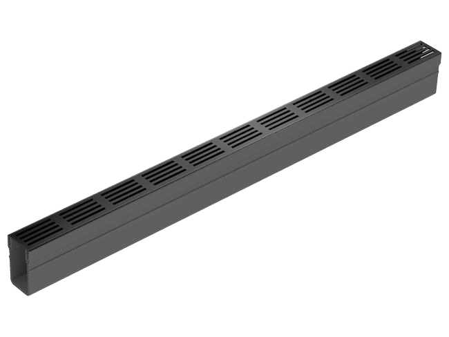 ACO Slimline Rinne mit Rost Aluminium schwarz eloxiert