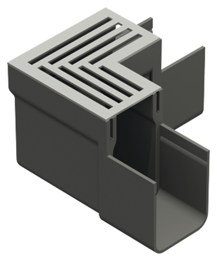 ACO Slimline Eckelement mit Rost aus Edelstahl 