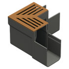 ACO Slimline Eckelement mit Rost aus Cortenstahl 