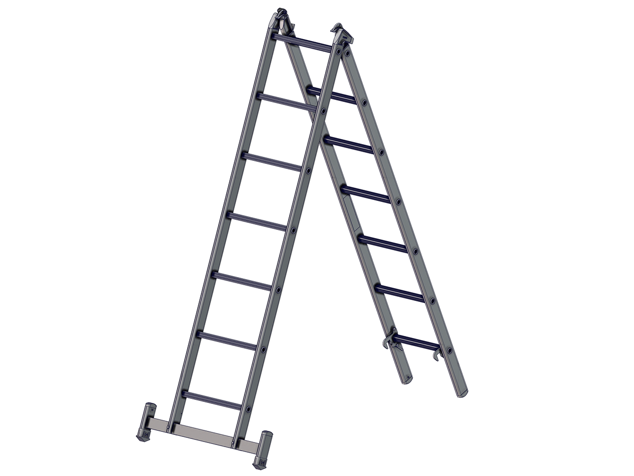 FORTAL Mehrzweckleiter 2-teilig 2,10m