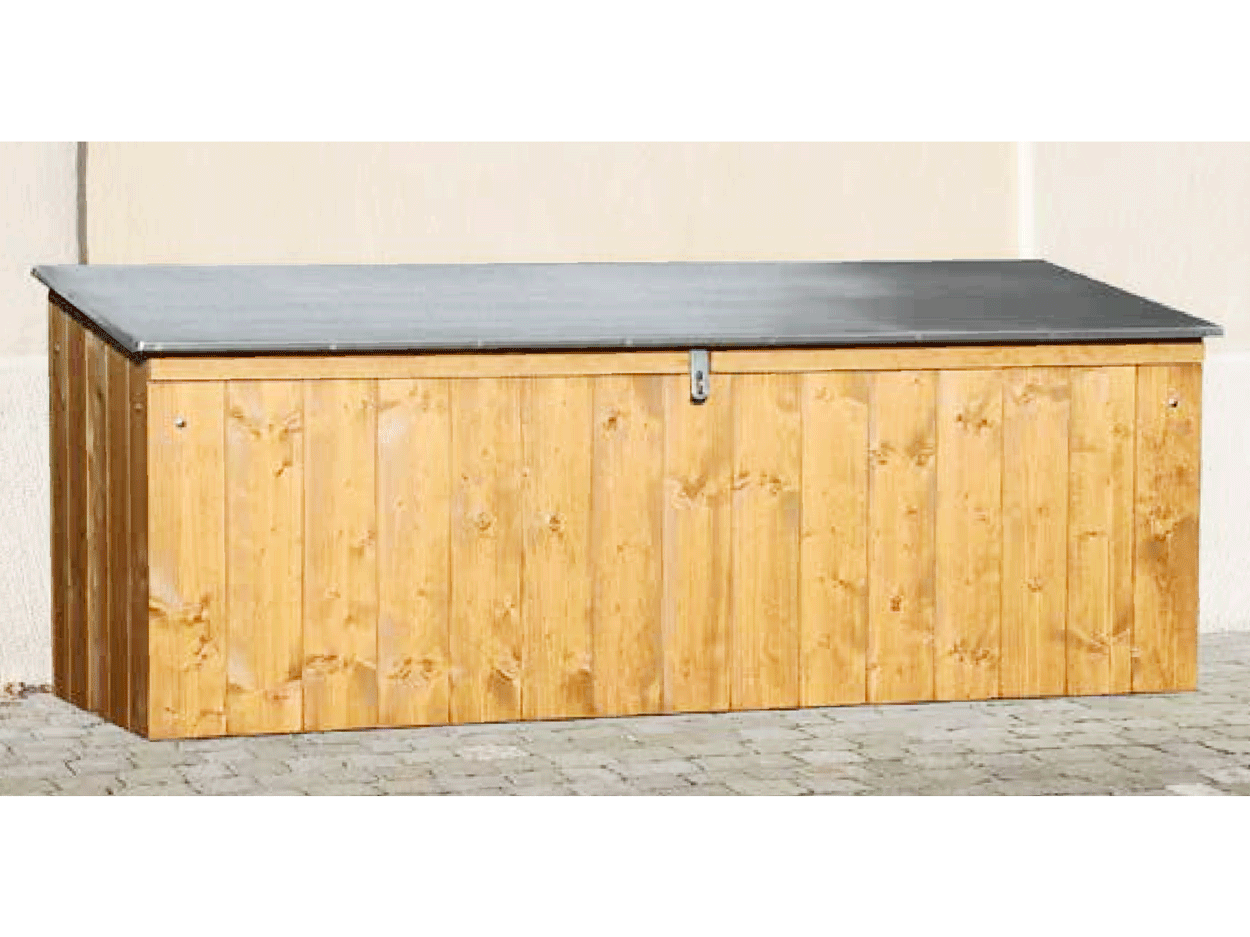 Gerätetruhe Holz mit Blechdeckel